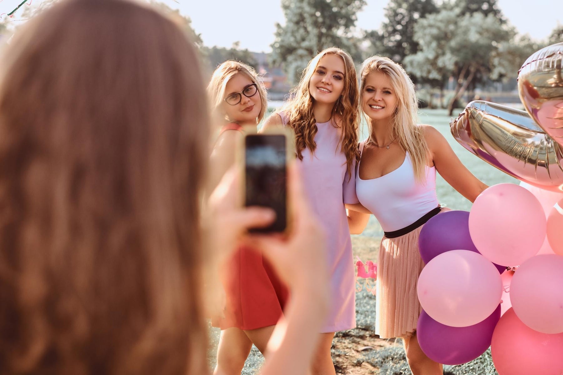 taking photos at a party