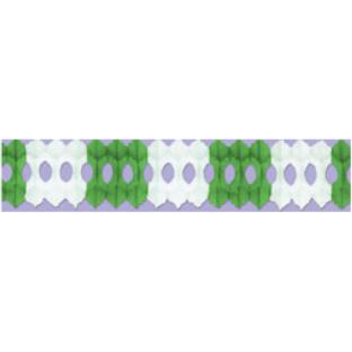 "12Ft Arcade Garland In Green & White"