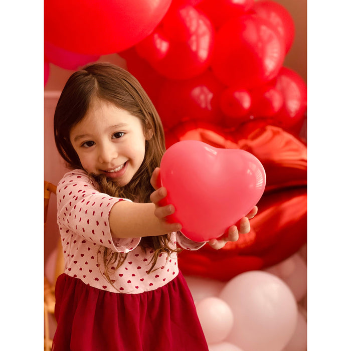 16ft Pastel Pink, Passion Pink and Red Balloon Arch and Garland Kit with Two Giant Red Lips