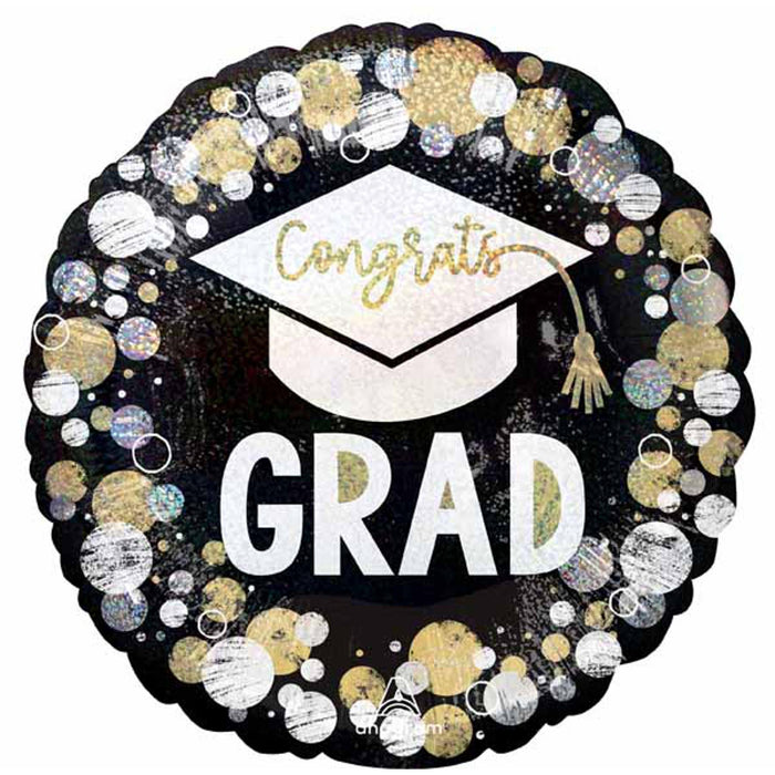 18" Grad Circles & Dots Holo Balloon (S55)