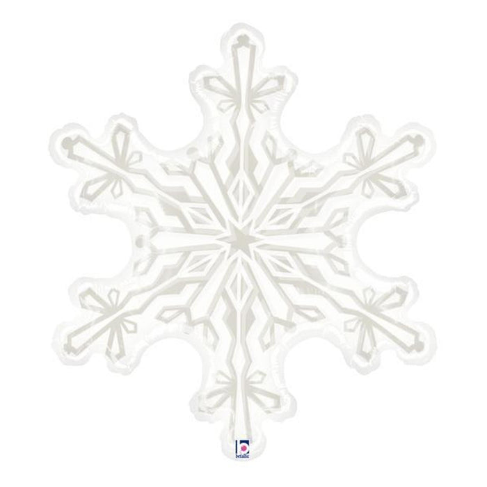 38" Clear Shape Clear Snowflake Foil Balloon