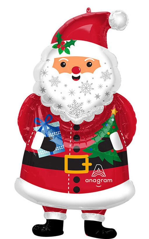 34" Christmas Snowy Santa Supershape Foil Balloon - Multicolor