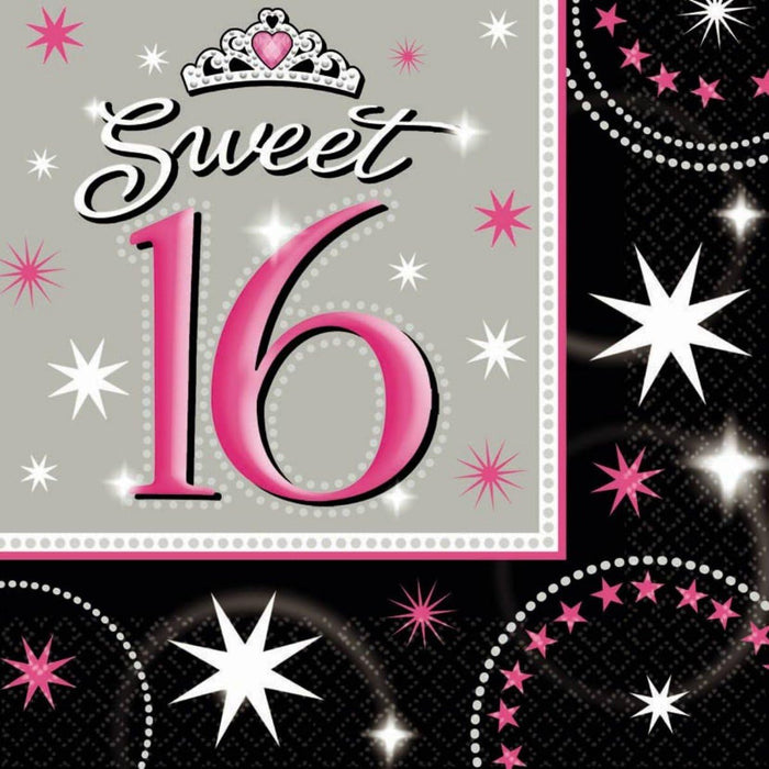 Sweet 16 Sparkle Lunch Napkins
