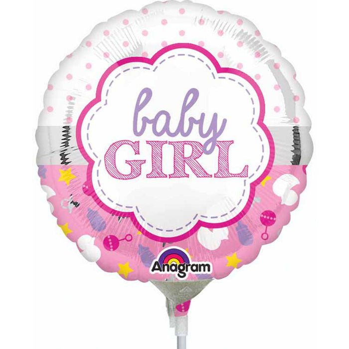 Baby Girl Scallop Mylar Balloon (9 Inches)