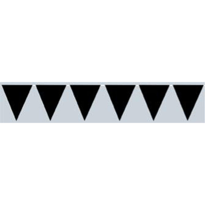 "Black Pennant Banner: In/Outdoor 10"X12'"