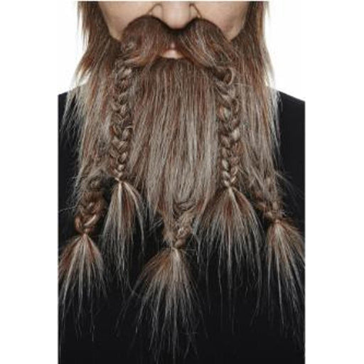 Braided Beard Brown/White - Accessory