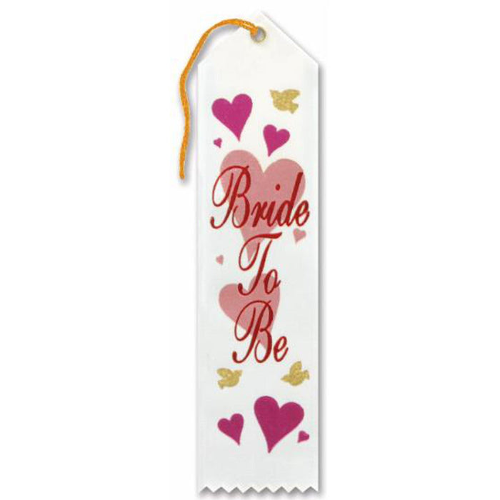 "Bride To Be Award Ribbon - Pack Of 6"