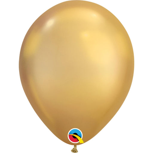 Qualatex 7" Chrome Gold Latex Balloon (100/Pk)