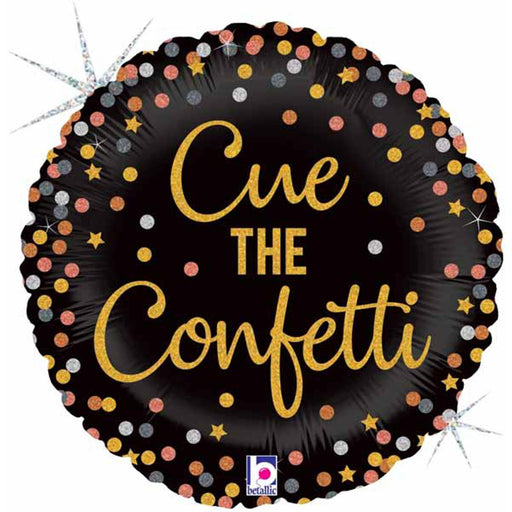 Cue The Confetti 18" Round Holo Package