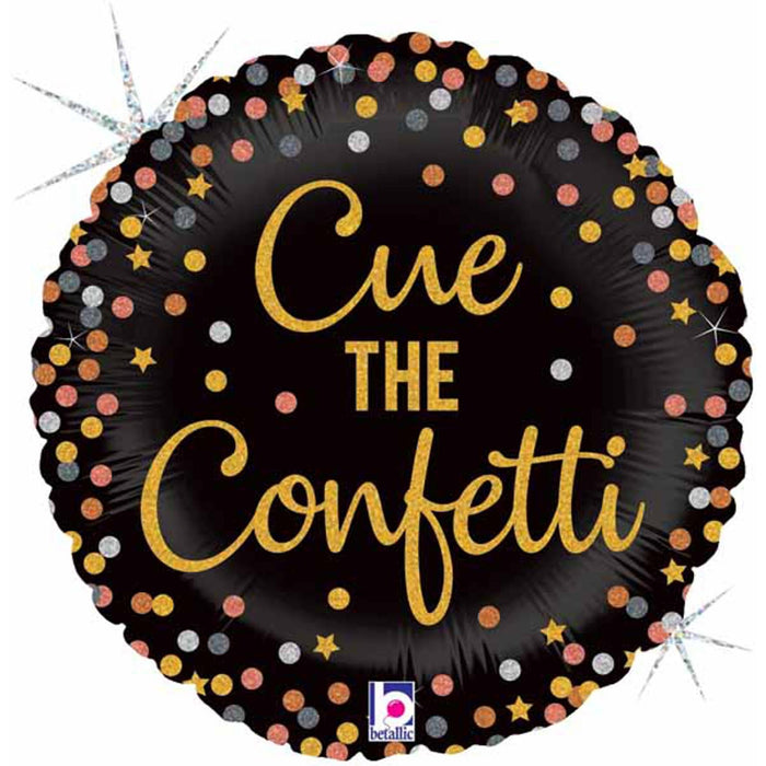 Cue The Confetti 18" Round Holo Package
