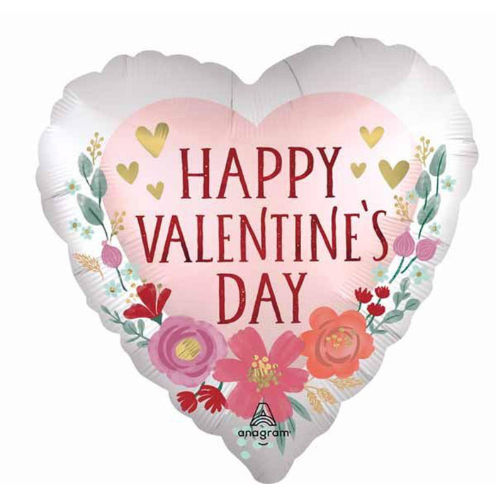 "Hvd Romantic Flowers Heart Balloon Package - 18 Inches"