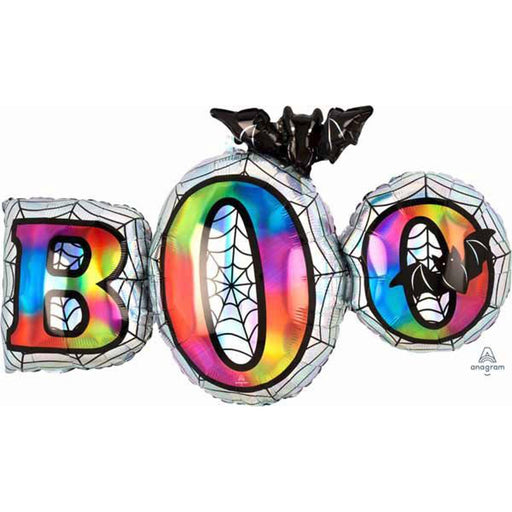Iridescent Boo Bat Halloween Foil Balloon - 35"