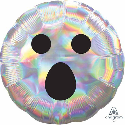 Iridescent Ghost Face Halloween Foil Balloon - 18"