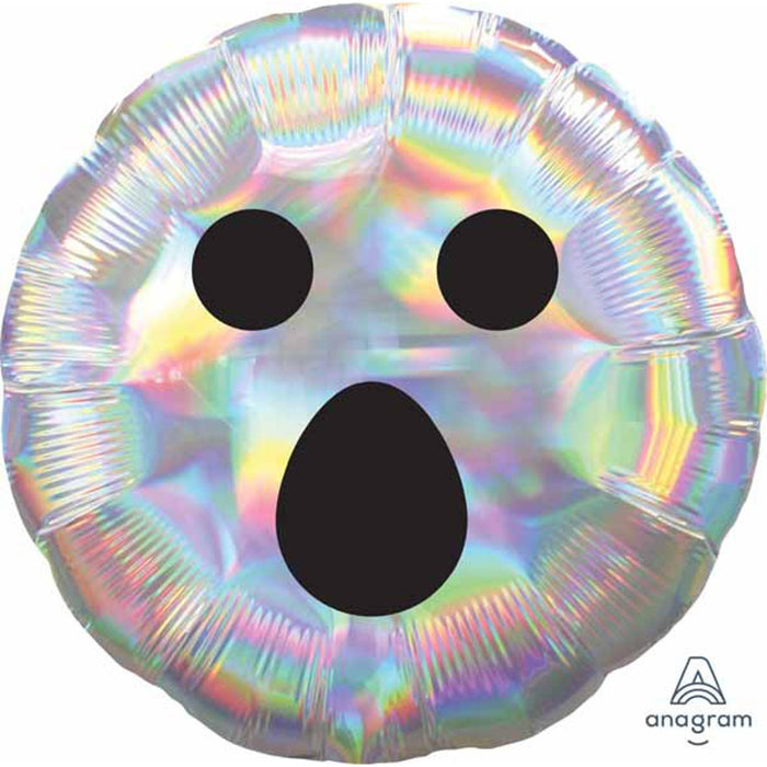 Iridescent Ghost Face Halloween Foil Balloon - 18"