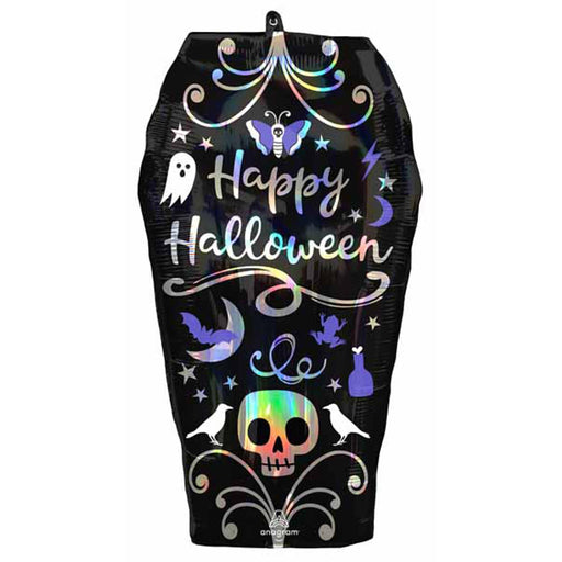 Halloween Iridescent Coffin Foil Balloon - 27"