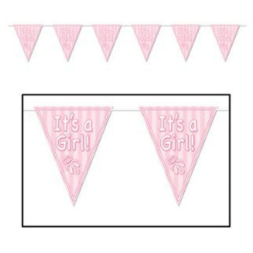 It'S A Girl Pennant Banner - 10"X12"