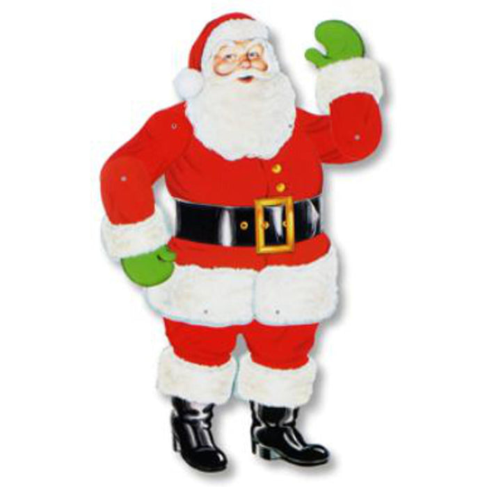 29 Inches Tall -Jointed Santa Wall Cutout Prop Christmas Decoration  (3/Pk)