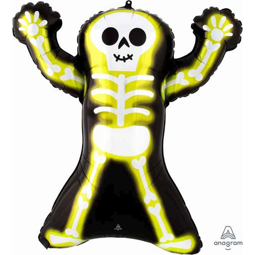 Neon Skeleton Halloween Foil Balloon - 30"