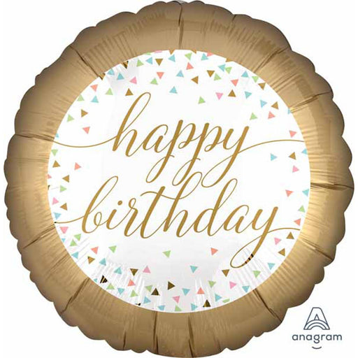 Pastel Confetti Happy Birthday 18" Round Balloon (5/Pk)