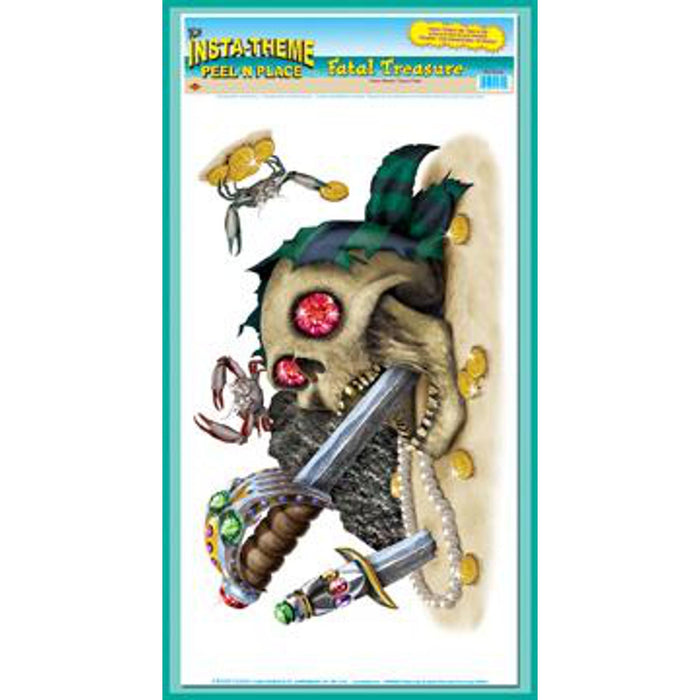 "Pirate Skull Peel N Place - Pack Of 12 Vinyl Decals".