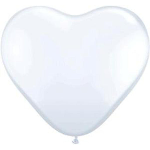 Qualatex 11" Heart White Latex Balloons (100/Pk)
