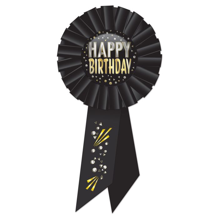 Happy Birthday Rosette Elegance in Multicolor (3/Pk)