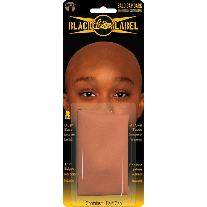 "Realistic Dark Brown Bald Cap For Costumes And Cosplay"