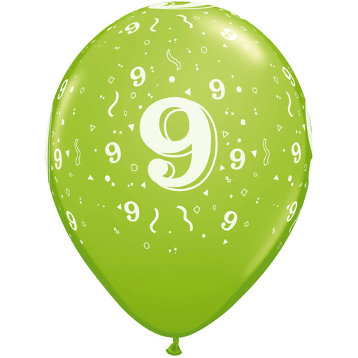 Trendy #9 Confetti Balloons (50 Pack)