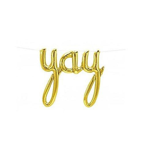 Yay Script Gold Foil Balloon