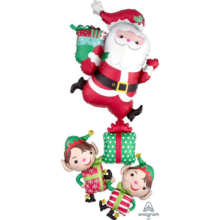 Giant Santa & Elf Stacker Balloon 63" (1/Pk)