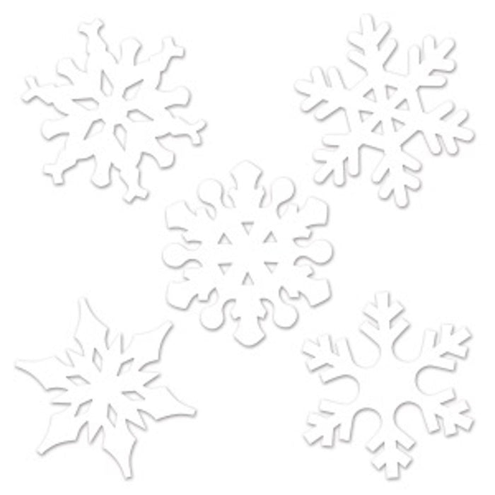 Set Of Mini White Snowflake Cutouts - 5 inches (30/Pk)