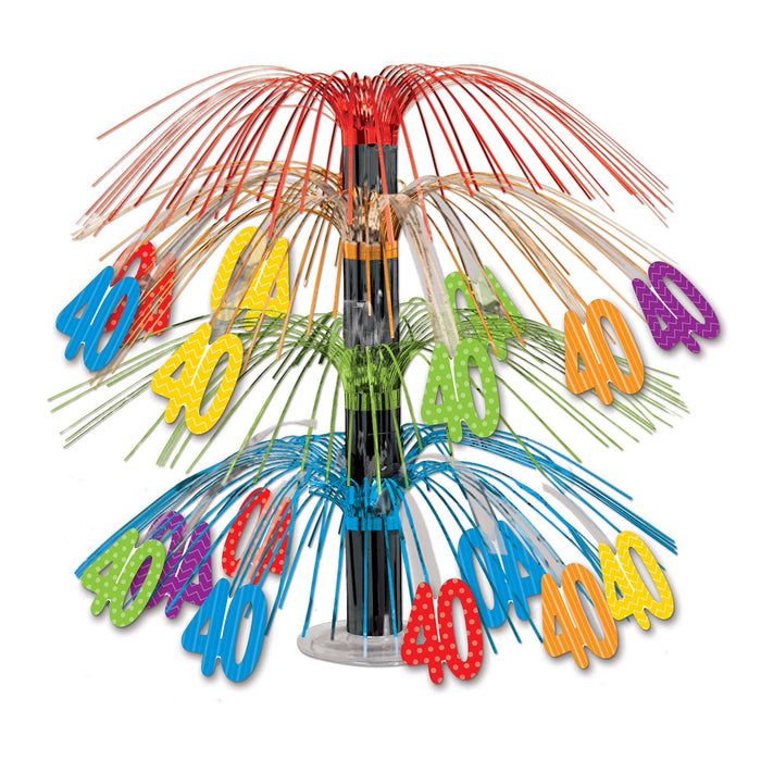 Vibrant Milestone Celebration Multicolor 40 Cascade Centerpiece 18" (1/Pk)