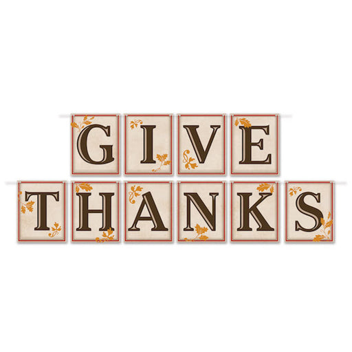 5" x 12' Give Thanks Pennant Banner (3/Pk)