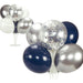 10-Foot DIY Navy Blue and Silver Balloon Arch and Garland Kit with Silver Confetti Balloons