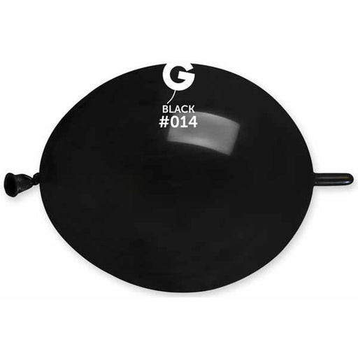 "13" Black #014 Glink Balloons - 50/Bag By Gemar"