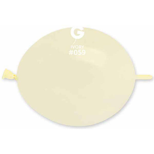 13" Ivory Glink Latex Balloons - 50 Count (Gemar #059)