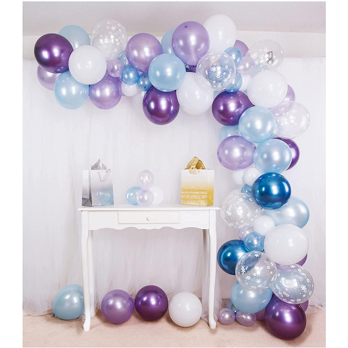 16-Foot DIY Ice Princess Balloon Garland and Arch Kit
