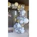 16-Foot DIY White and Gray Balloon Garland and Arch Kit with Giant Silver Confetti Balloons