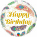 Colorful 18-inch Birthday Peacock Feathers Foil Balloon by Qualatex