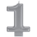 #1 Silver Metallic Candles - Pack Of 12