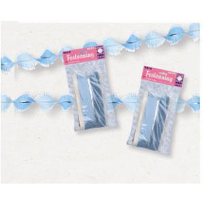 25' Halo Festooning In Lt Blue/White (1/Pkg)