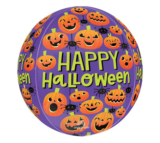 Happy Halloween Spiders and Pumpkins Foil Balloon - 16"