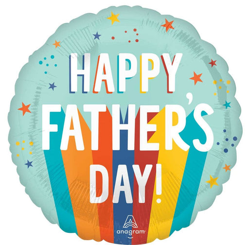 Happy Father's Day Playful Stripes 18" Balloon 