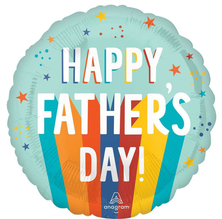 Happy Father's Day Playful Stripes 18" Balloon 
