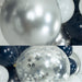 50 Pack Navy Balloon Display with Silver Confetti Balloons