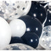 50 Pack Navy Balloon Display with Silver Confetti Balloons