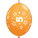 Qualatex 12" Quicklink Tropical Assorted Number 5 Stars Latex Balloons (50/Pk)
