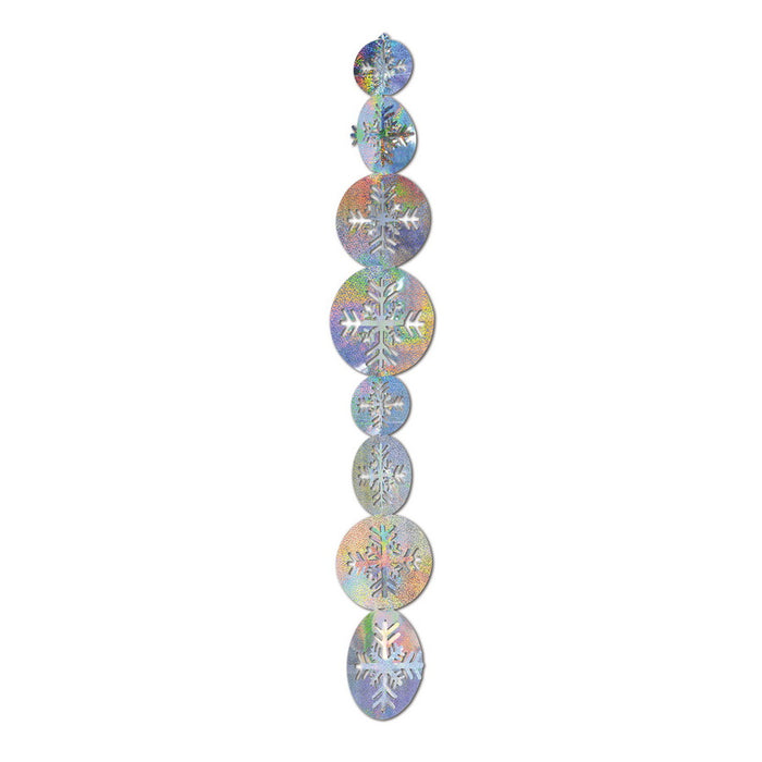 3-D Snowflake Garland With Prismatic Gleam (3/Pk)