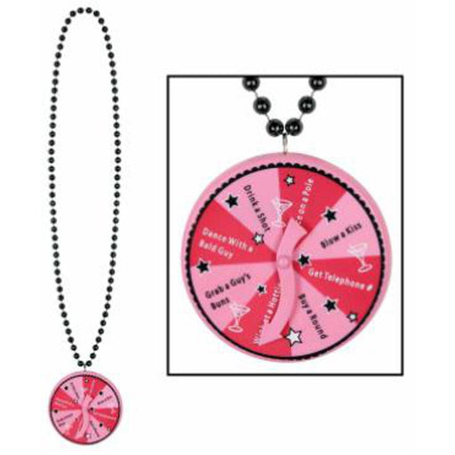 Bachelorette Party Beads With Spinner Medallion.
