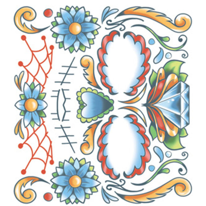 "Candy Skull Temporary Tattoos"